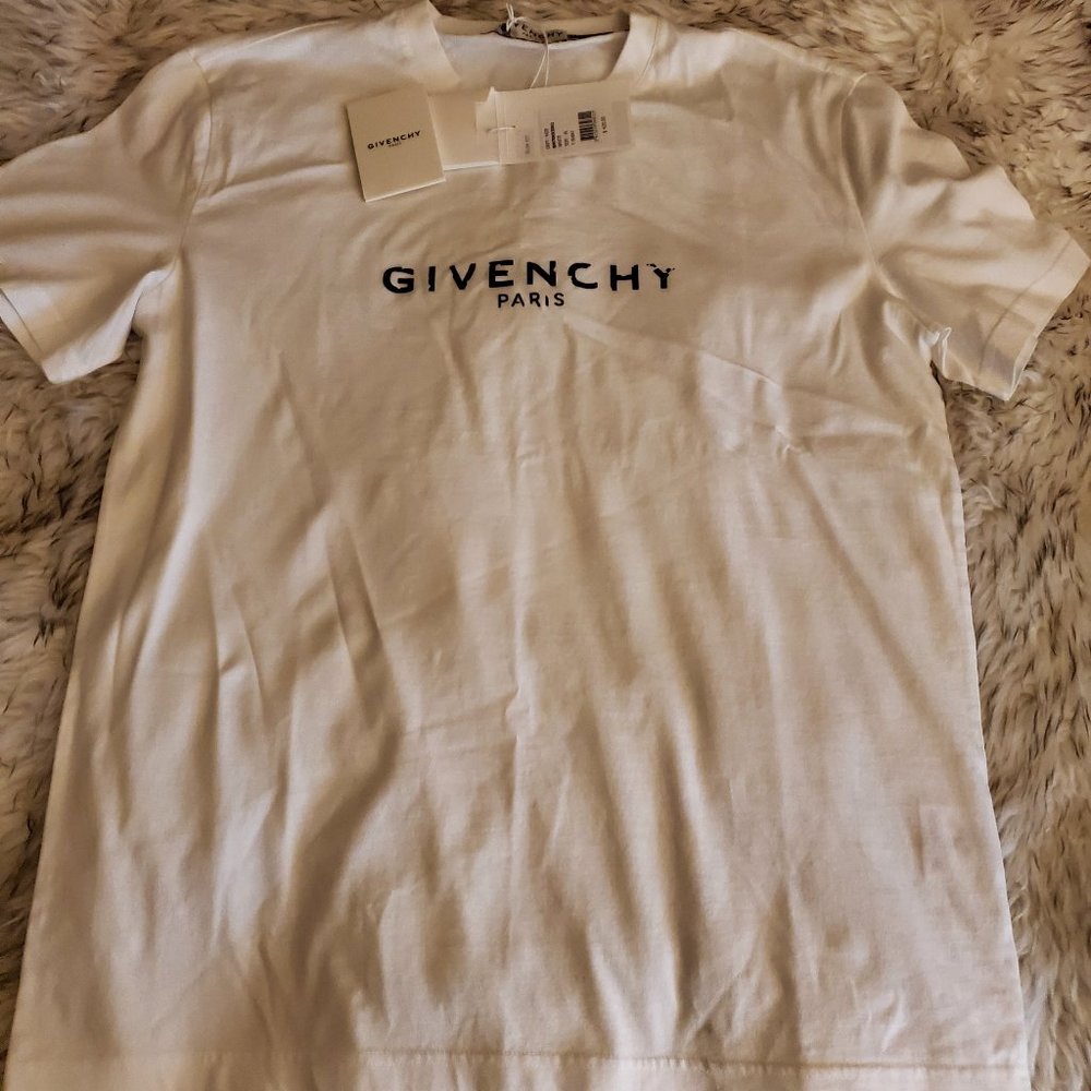 GIVENCHY Paris Logo Slim Fit White T-Shirt